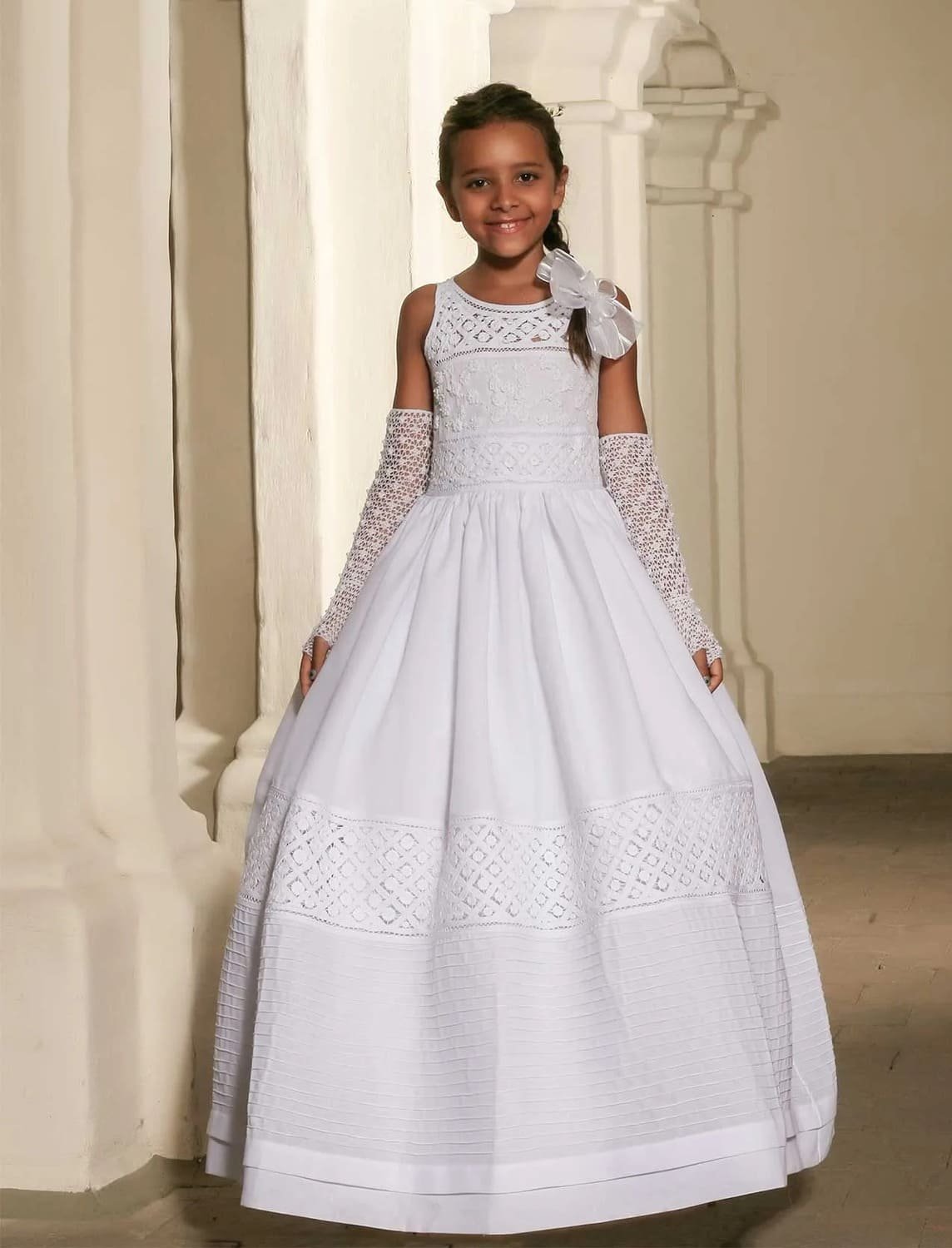 Vestido primera comunión manga sisa