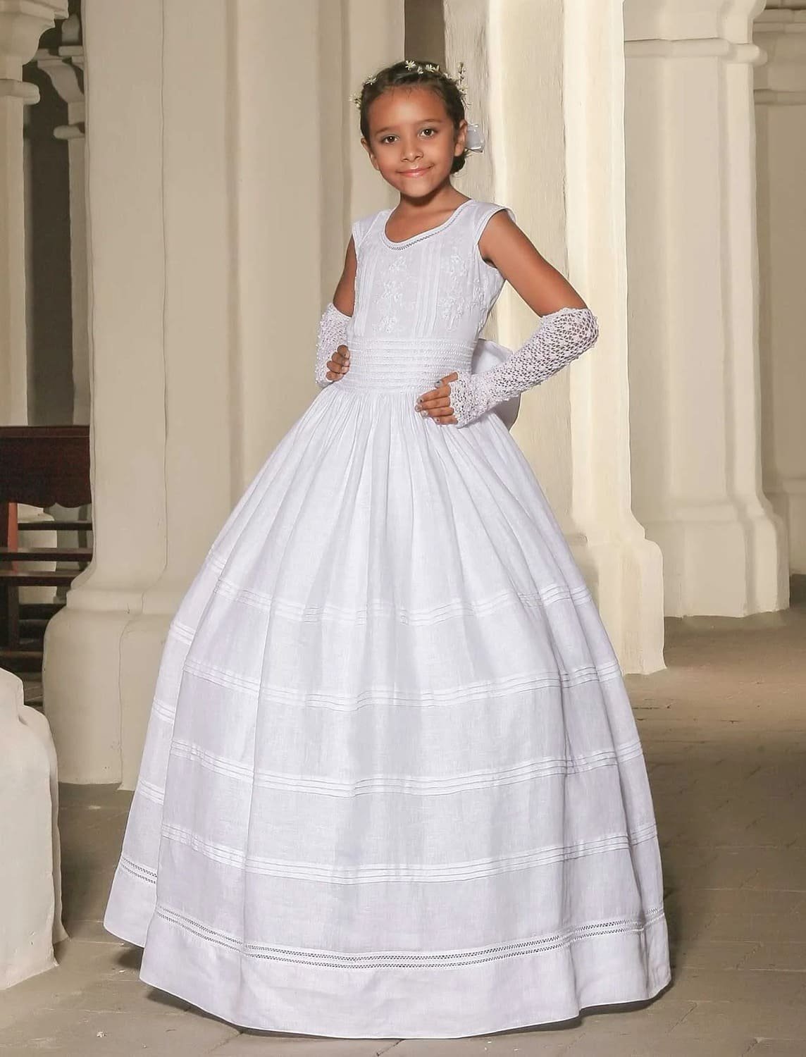 Vestido primera comunión manga corta