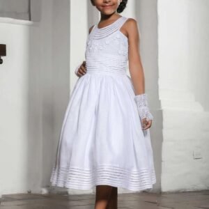 Vestido primera comunión corto bordado