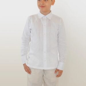 Camisa niño manga larga calada