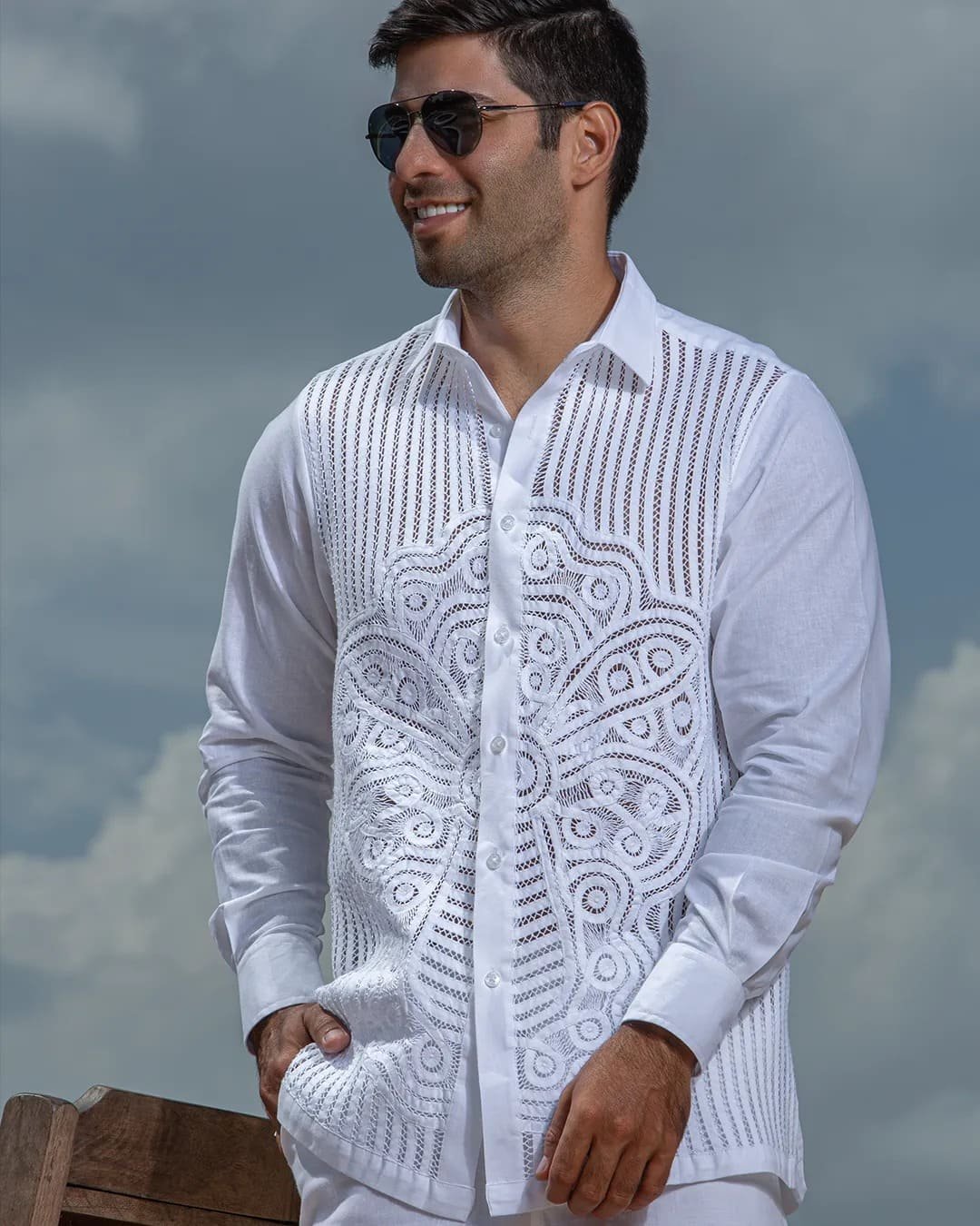 Guayabera Artesanal Manga Larga