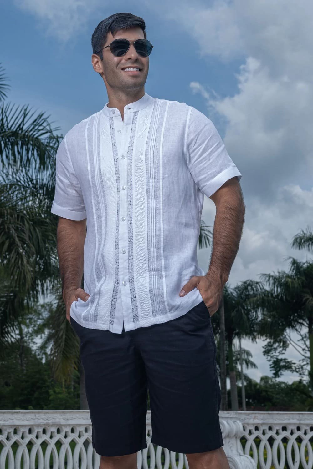 Guayabera Blanca Cuello Neru