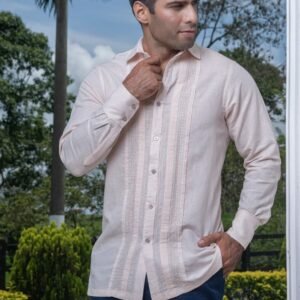 Guayabera Beige Manga Larga