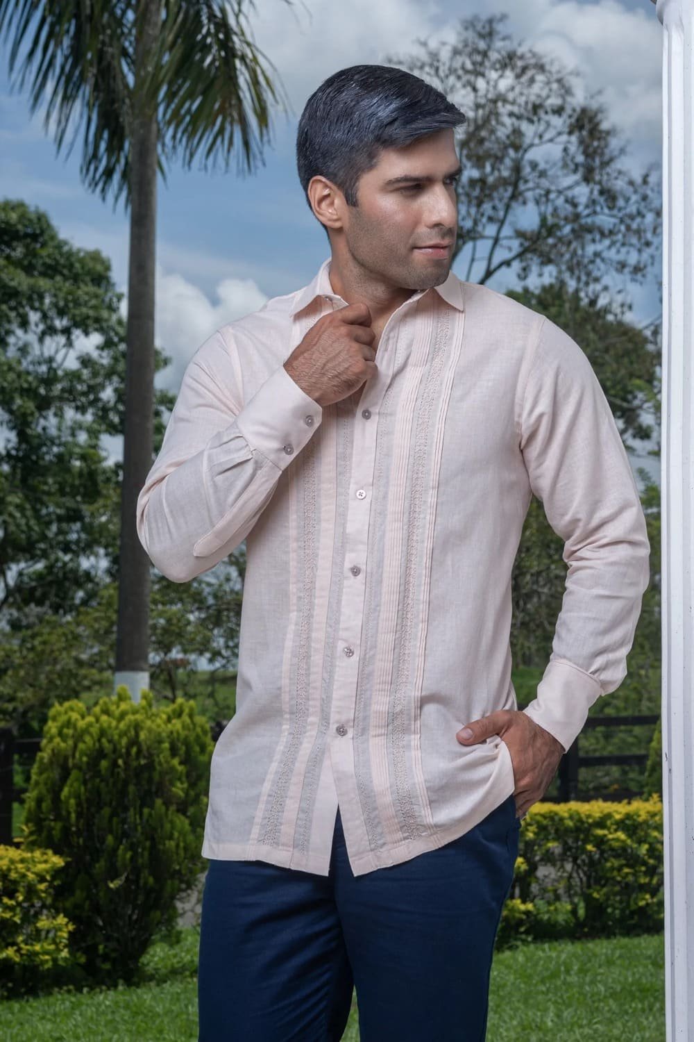 Camisa Guayabera Beige Manga Larga - Colección 2024 La Vida en Guayabera 1 Guayabera Beige Manga Larga