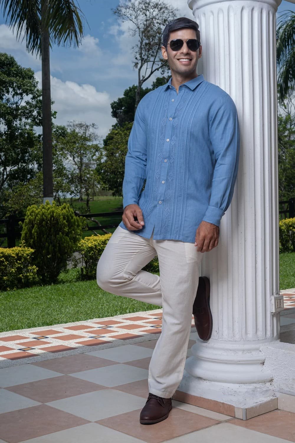 Camisa Guayabera Azul