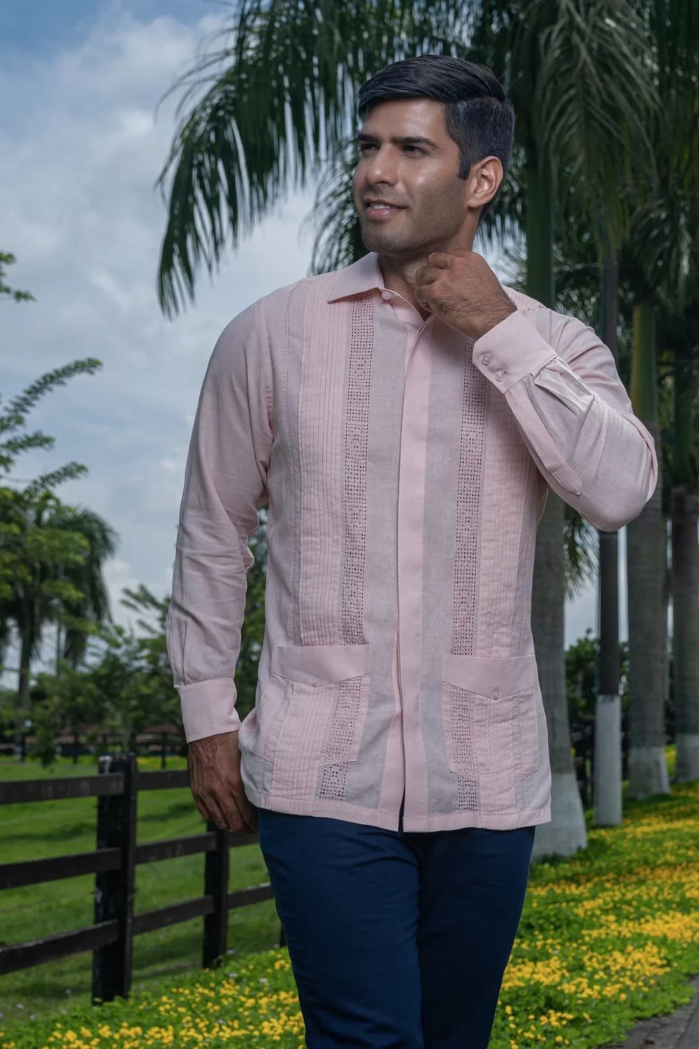 Camisa Guayabera Palo Rosa