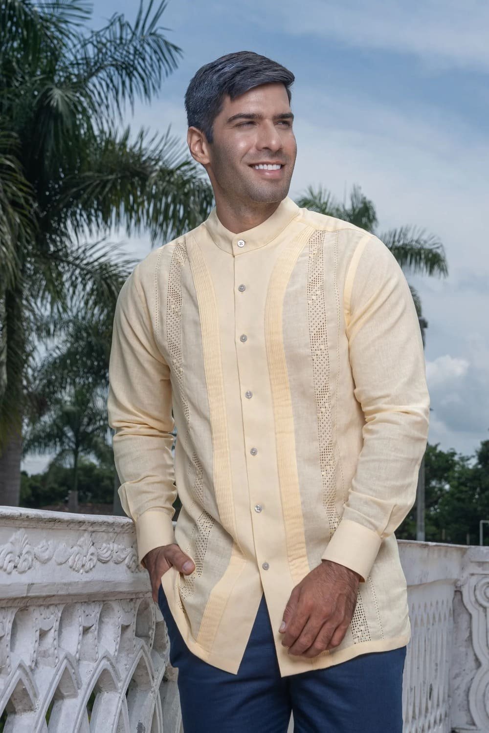 Camisa Guayabera Amarilla Manga Larga - Colección 2024 La Vida en Guayabera 2 Camisa Guayabera Amarilla