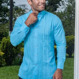 Camisa Guayabera Azul Cielo