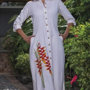 996 Caftán Marfil Heliconia Dorada