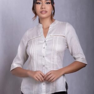 Blusa Beige de Lino - Amanecer Sereno
