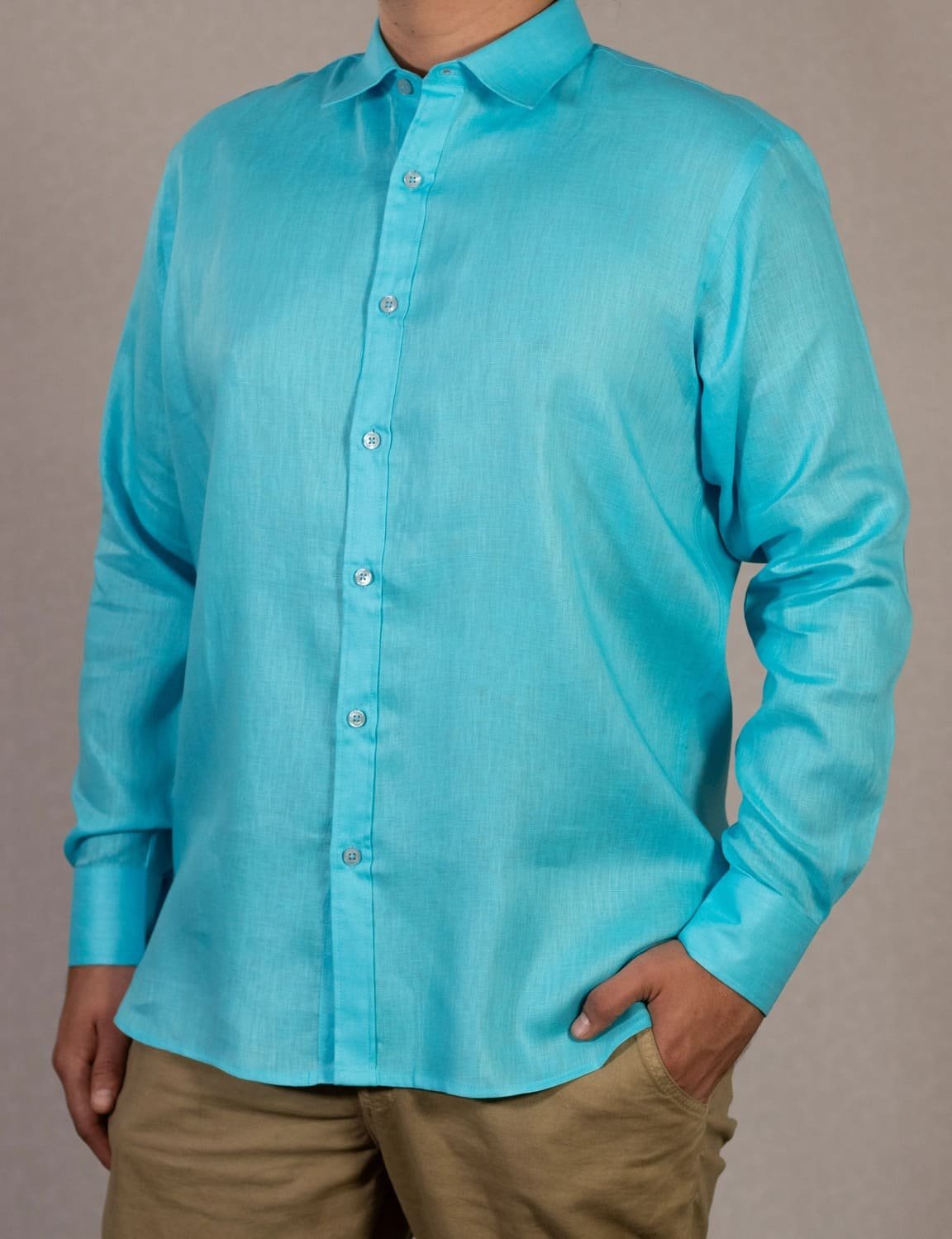 Camisa Basica Manga Larga 100% LINO MANZUR - FRIXIO 7 Camisa Basica Manga Larga 100% LINO MANZUR - FRIXIO - Imagen 7