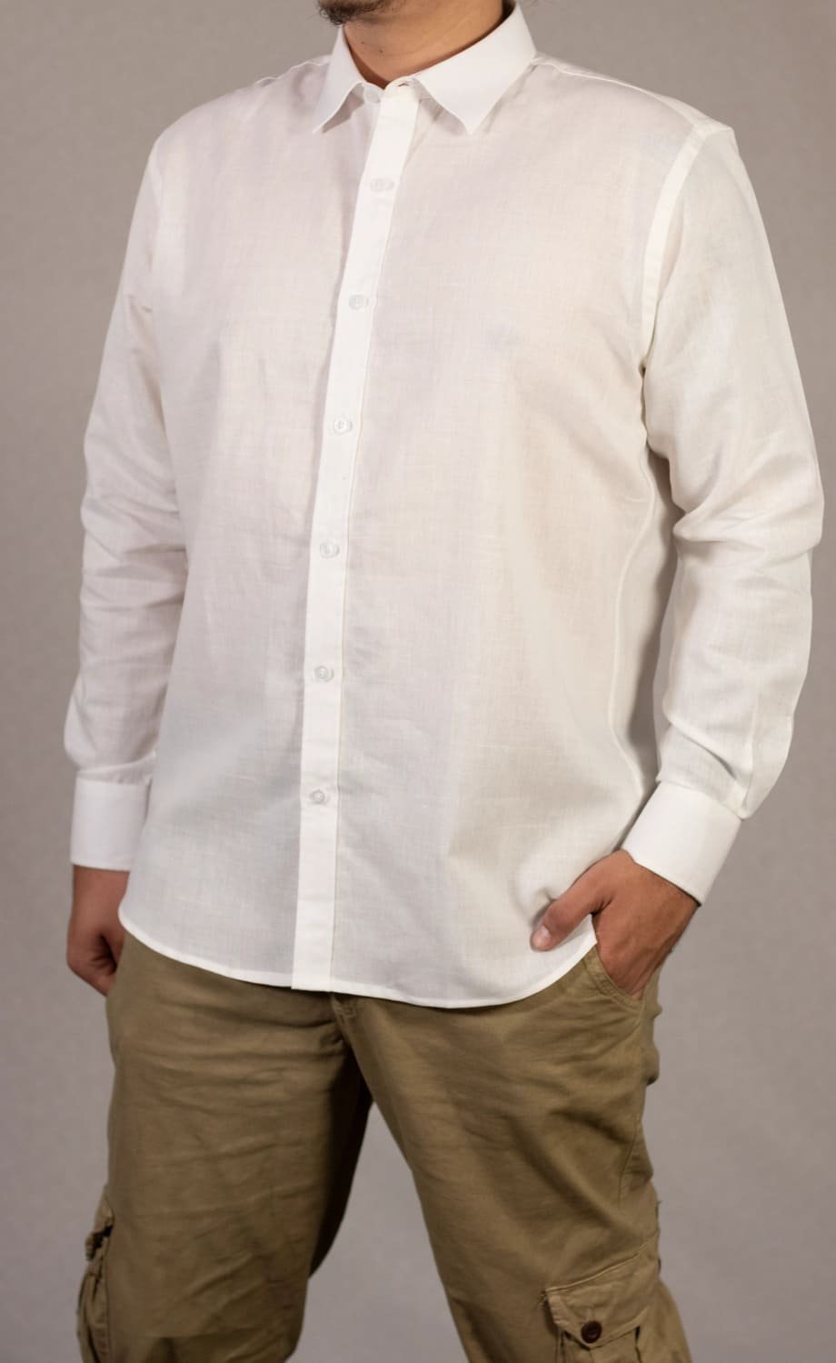 Camisa Basica Manga Larga 100% LINO MANZUR - FRIXIO 5 Camisa Basica Manga Larga 100% LINO MANZUR - FRIXIO - Imagen 5