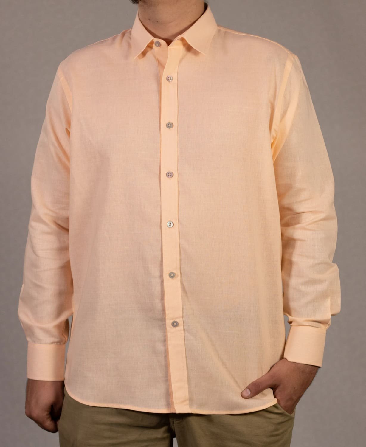 Camisa Basica Manga Larga 100% LINO MANZUR - FRIXIO 4 Camisa Basica Manga Larga 100% LINO MANZUR - FRIXIO - Imagen 4